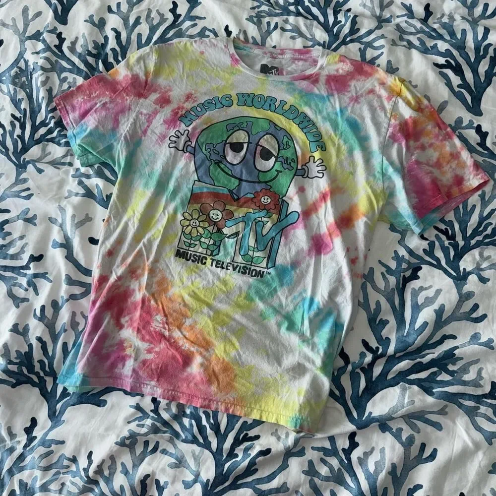 Custom Tie Dye MTV Music Worldwide Tee - Picture 2 of 3